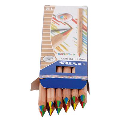 Crayons Super Ferby 4 couleurs bte de 12- Lyra