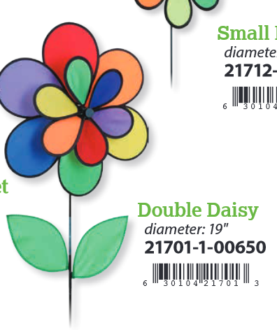 Vire Vent Ancien Double Fleur Daisy 19¨ - 21701