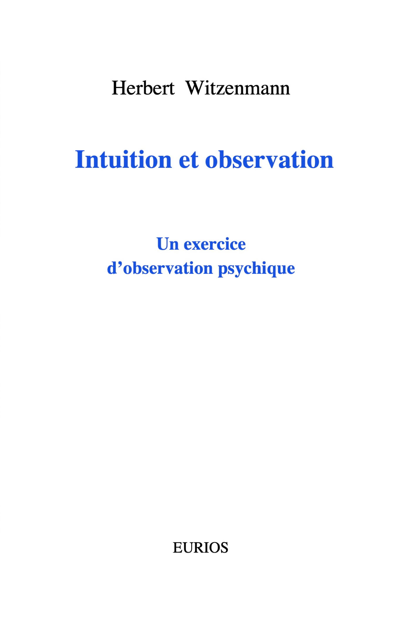 Intuition et Observation- H Witzenmann