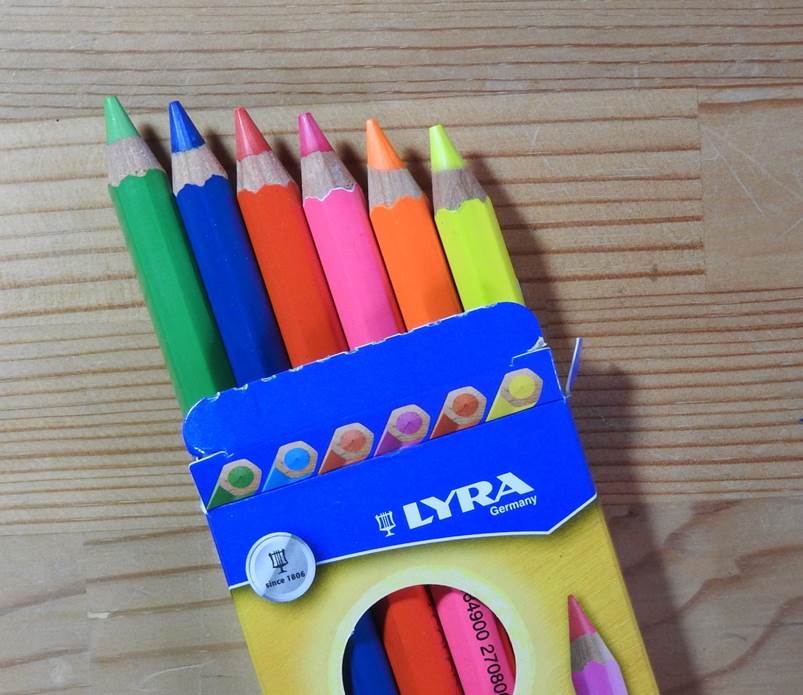 Crayons Géants Lacqués Néon 6 coul.-Lyra